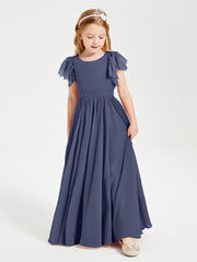 Robes de Demoiselle d'Honneur Junior avec Manches Flottantes en Dentelle Orageux