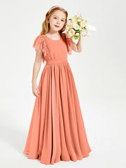 Robes de Demoiselle d'Honneur Junior avec Manches Flottantes en Dentelle Crépuscule