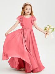 Robes de Demoiselle d'Honneur Junior avec Manches Flottantes en Dentelle Pastèque