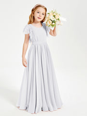 Robes de Demoiselle d'Honneur Junior avec Manches Flottantes en Dentelle Blanc