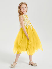 Robes de Demoiselle d'Honneur Junior en Tulle à Longueur de Mollet Souci