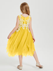 Robes de Demoiselle d'Honneur Junior en Tulle à Longueur de Mollet Souci