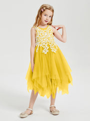 Robes de Demoiselle d'Honneur Junior en Tulle à Longueur de Mollet Souci