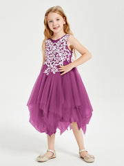 Robes de Demoiselle d'Honneur Junior en Tulle à Longueur de Mollet Orchidee