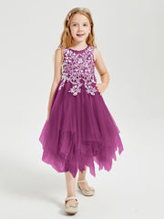 Robes de Demoiselle d'Honneur Junior en Tulle à Longueur de Mollet Orchidee