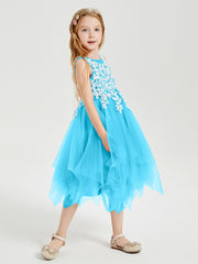 Robes de Demoiselle d'Honneur Junior en Tulle à Longueur de Mollet Piscine