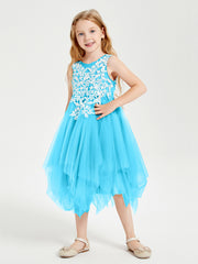 Robes de Demoiselle d'Honneur Junior en Tulle à Longueur de Mollet Piscine