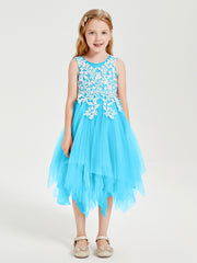 Robes de Demoiselle d'Honneur Junior en Tulle à Longueur de Mollet Piscine