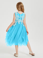 Robes de Demoiselle d'Honneur Junior en Tulle à Longueur de Mollet Piscine