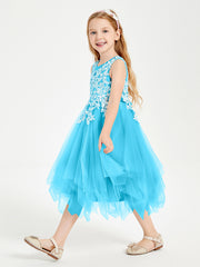 Robes de Demoiselle d'Honneur Junior en Tulle à Longueur de Mollet Piscine