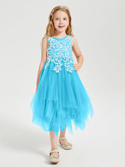 Robes de Demoiselle d'Honneur Junior en Tulle à Longueur de Mollet Piscine