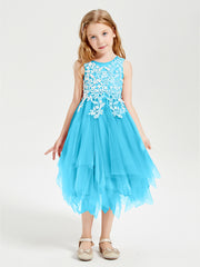 Robes de Demoiselle d'Honneur Junior en Tulle à Longueur de Mollet Piscine