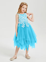Robes de Demoiselle d'Honneur Junior en Tulle à Longueur de Mollet Piscine