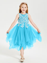 Robes de Demoiselle d'Honneur Junior en Tulle à Longueur de Mollet Piscine