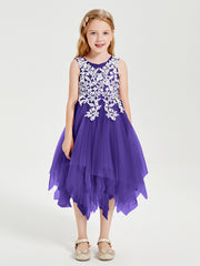 Robes de Demoiselle d'Honneur Junior en Tulle à Longueur de Mollet Régence