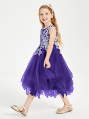Robes de Demoiselle d'Honneur Junior en Tulle à Longueur de Mollet Régence