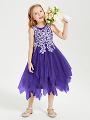 Robes de Demoiselle d'Honneur Junior en Tulle à Longueur de Mollet Régence