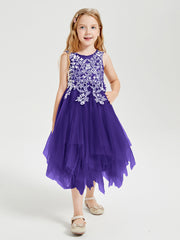 Robes de Demoiselle d'Honneur Junior en Tulle à Longueur de Mollet Régence