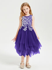 Robes de Demoiselle d'Honneur Junior en Tulle à Longueur de Mollet Régence
