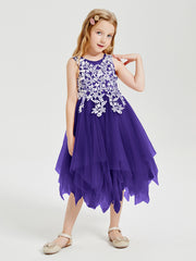 Robes de Demoiselle d'Honneur Junior en Tulle à Longueur de Mollet Régence