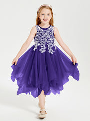 Robes de Demoiselle d'Honneur Junior en Tulle à Longueur de Mollet Régence