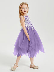 Robes de Demoiselle d'Honneur Junior en Tulle à Longueur de Mollet Tahiti