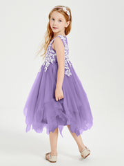 Robes de Demoiselle d'Honneur Junior en Tulle à Longueur de Mollet Tahiti