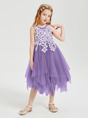 Robes de Demoiselle d'Honneur Junior en Tulle à Longueur de Mollet Tahiti