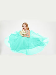 Robe Longue de Demoiselle d'Honneur Junior avec Haut en Paillettes et Jupe en Tulle Spa