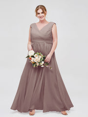 Col en V Mousseline Robe avec Mancheron Dusk Grande Taille