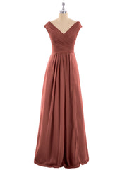 Col en V Mousseline Robe avec Mancheron terracotta