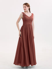 Col en V Maxi Mousseline Robees avec Dos Zippé terracotta Grande Taille