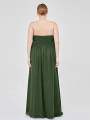 Col en Cœur Empire Mousseline Robe Demoiselle d'honneur Olive Verte