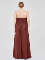 Col en Cœur Empire Mousseline Robe Demoiselle d'honneur terracotta Grande Taille