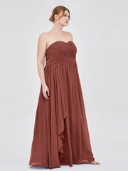 Col en Cœur Empire Mousseline Robe Demoiselle d'honneur terracotta