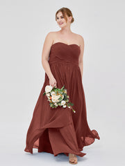 Col en Cœur Empire Mousseline Robe Demoiselle d'honneur terracotta