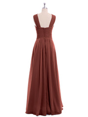 Bretelles Croisées Mousseline Robe avec Taille Empire terracotta