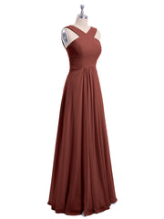 Bretelles Croisées Mousseline Robe avec Taille Empire terracotta
