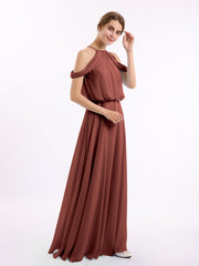 Licou Hors De l'Épaule Robe Avec Blouson Corsage terracotta Grande Taille