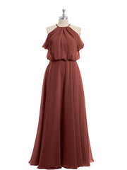 Licou Hors De l'Épaule Robe Avec Blouson Corsage terracotta