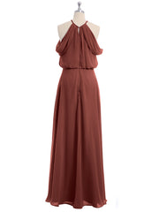 Licou Hors De l'Épaule Robe Avec Blouson Corsage terracotta