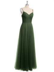 Sapghetti Bretelle Longue Tulle Robe Avec Cœur Olive Verte Grande Taille