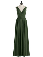 Robe avec Bretelle Double Perlée Mousseline avec Col en V Olive Verte Grande Taille