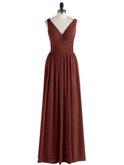 Robe avec Bretelle Double Perlée Mousseline avec Col en V terracotta