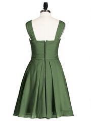 Devant Croisé Taille Empire Robe Demoiselle d'honneur Courte Olive Verte Grande Taille