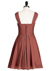 Devant Croisé Taille Empire Robe Demoiselle d'honneur Courte terracotta Grande Taille