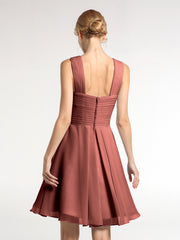 Devant Croisé Taille Empire Robe Demoiselle d'honneur Courte terracotta