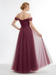 Hors De l'Épaule Col En Cœur Tulle Robe Mûre