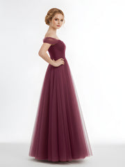 Hors De l'Épaule Col En Cœur Tulle Robe Mûre
