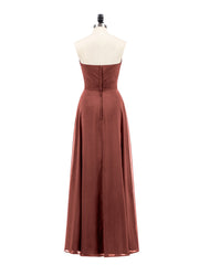 Sans Bretelles Robe Demoiselle d'honneur avec Col en Cœur terracotta Grande Taille